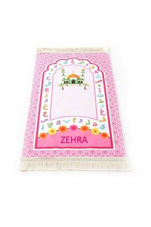 Isme Özel Çocuk Seccadesi Ve Eğitici Kitabı Namaz Seti - Pembe 45x82 Cm - 110 gr - Tesbih - Oyuncak CS22 - 2