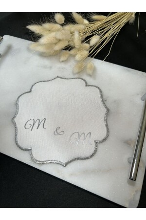 İsminize Özel Baskılı Söz Peçetesi -Nişan Mendili Söz Mendili Damat Kahve Mendili Nişan Mendili - Tan Event