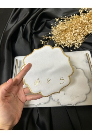 İsminize Özel Baskılı Söz Peçetesi -Nişan Mendili Söz Mendili Damat Kahve Mendili Nişan Mendili - Tan Event