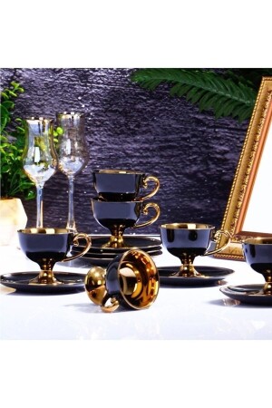 مجموعة كوب قهوة من قماش البورتسلان - الأسود Ist İST 63 - Kosova