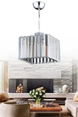 منز الماسية الواحدة مربع شمعة حجر مع قضية الفضة - İstanbul Avize