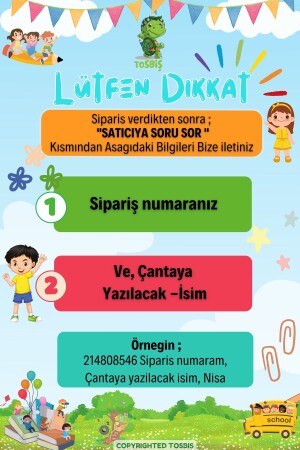 [İSTEDİĞİNİZ İSMİ NAKIŞLA YAZIYORUZ ] Teddy Lila 0-8 Yaş Çocuk Sırt Çantası- Anaokulu-kreş - 3