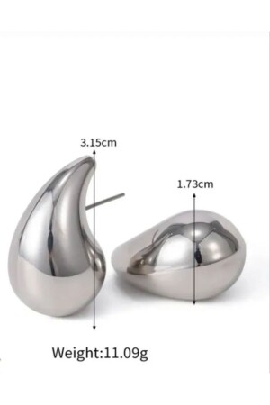 italyan bottega gözyaşı damla modeli PVD kaplaması Ağırlığı 4.40gram (3.7cm-31mm) küpe001 - Parmoda