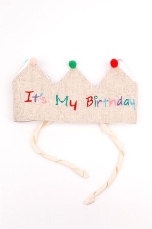 „It’s My Birthday“-Haarband mit mehrfarbigem Pompon - 3