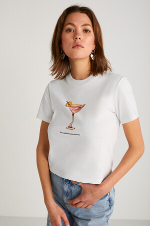 IVONNE Kadın Beyaz T-Shirt - 1