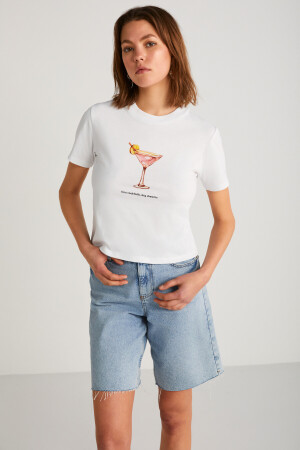 IVONNE Kadın Beyaz T-Shirt - 2