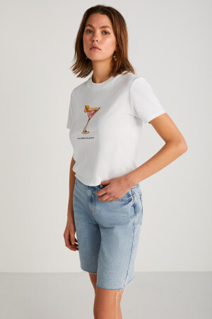 IVONNE Kadın Beyaz T-Shirt - 3