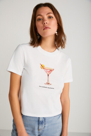 IVONNE Kadın Beyaz T-Shirt - 4