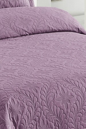 Ivy Açık Lila Çift Kişilik Microfiber Kapitone Yatak Örtüsü - 6