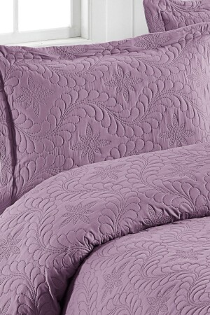 Ivy Light Lilac Doppelte gesteppte Tagesdecke aus Mikrofaser - 5