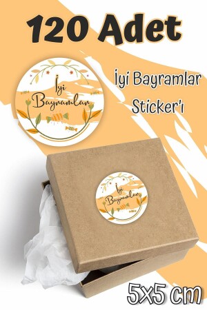 İyi Bayramlar Etiketi 5x5 120 Adet Ramazan Bayramı Kurban Bayramı Sticker - 1