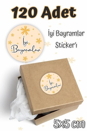 İyi Bayramlar Etiketi 5x5 120 Adet - Ramazan Bayramı Kurban Bayramı Sticker - 3