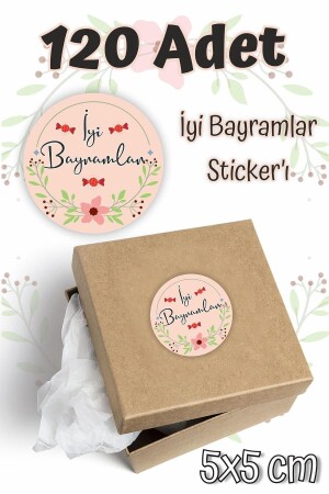 Iyi Bayramlar Etiketi 5x5 120 Adet - Ramazan Bayramı Kurban Bayramı Sticker - 2