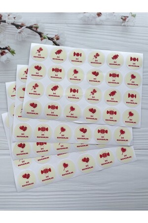 Iyi Bayramlar Temalı 6'lı Karışık Opak Sticker Set-4 Cm. (toplam 24 Adet) 136 - 5