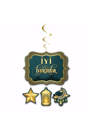 Iyi Bayramlar Yazılı Asmalı Tavan Sarkıt Süsü Ramazan Bayramı 130x33 Cm Islami Süs Müslüman Festival - Huzur Party Store