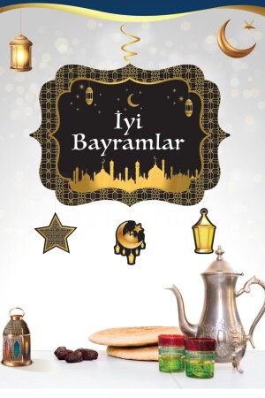 Iyi Bayramlar Yazılı Asmalı Tavan Sarkıt Süsü Ramazan Bayramı 130x34 Cm Islami Temalı Dini Süsü Gb HZRIYIBAYRAMLARGB - 4