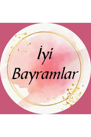 İyi Bayramlar Yazılı Sticker (4x4 cm 24 adet) - 1