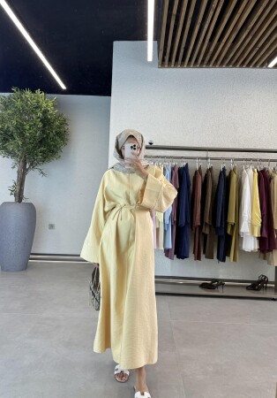 İzel Elbise - Açık Sarı - Duendeca