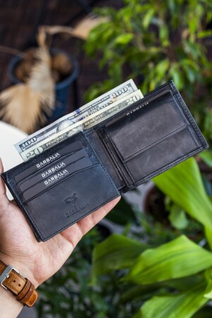 Jackson Crazy Black Geldbörse aus echtem Leder mit RFID-Blockierung und Münzhalter JACKSONVINTAGE - 4