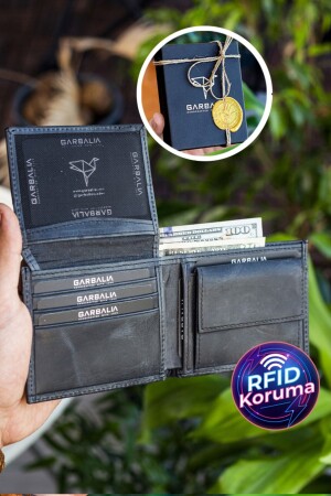 Jackson Crazy Black Geldbörse aus echtem Leder mit RFID-Blockierung und Münzhalter JACKSONVINTAGE - 1