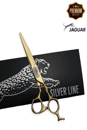 Jaguar Gold Serisi Düz Uçlu Saç Kesim Makası Deri Çantalı Pro Berber Kuaför Makası 6 İnç XLJ52B - 1