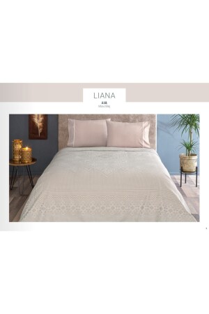 Jakar Pike Takımı Liana Çift Kişilik Bej Lastikli 230 Cm X 250 Cm LİANA - 2