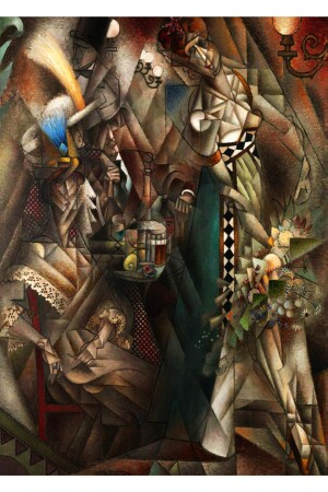 Jean Metzinger - Kafede Dansçı, 1912 Kanvas Tablo 100x140 Cm JNMNTZGRKFDDNS012 - 5