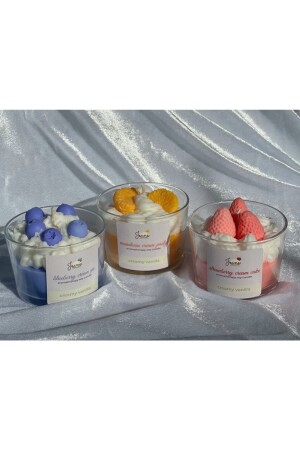 Jeane Candles Triple Best Friends Geschenk Sojakerze mit Vanilleduft, Erdbeere, Mandarine, Blaubeere 44151562 - 2