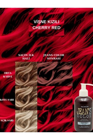 Jean's Color Vişne Kızılı 250ml. Cherry Red Amonyaksız Balyaj Renkli Saç Boyası - 1