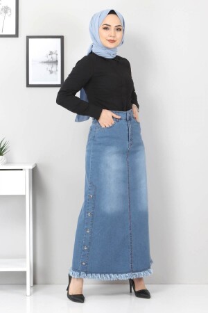 Jeansrock mit ausgestellten Seiten Tsd22019 Hellblau - 1