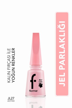 Jel Görünümlü Parlak Oje (PEMBE) - Jelly Look Nail Enamel - Jl27 Milky Pinky - 8690604282210 - 2