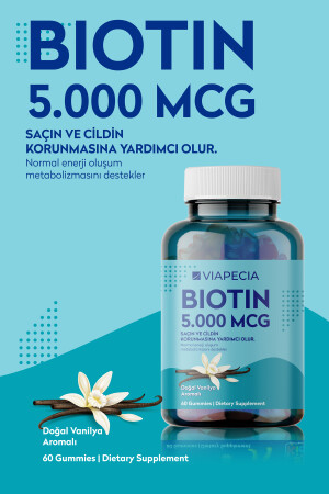 Jelibon Formunda Biotin 5000 Mg 60 Adet Saç Ve Cildi Korur 8683684326646 - 3