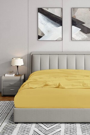 Jersey-Spannbettlaken aus 100 % natürlicher Baumwolle für Einzel-/Doppelbett - Soley