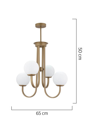 Joren 4-teiliger Kronleuchter aus antikem weißem Glas für moderne Küche, Schlafzimmer, Wohnzimmer, 3984-04-FR - 6