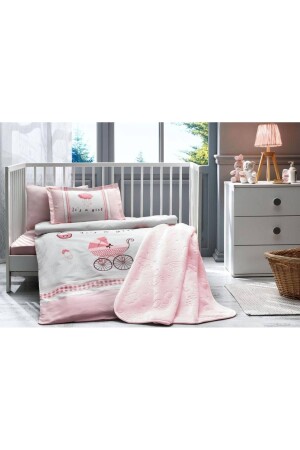 Jouets Premium Babydecke Bettbezug-Set Rosa J6BNT2 - 1