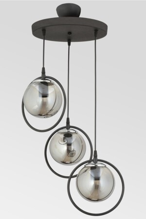 Julia 3 Lü Modern Füme Glop Camlı Sarkıt Avize TYC00398545974 - ESSLİGHT