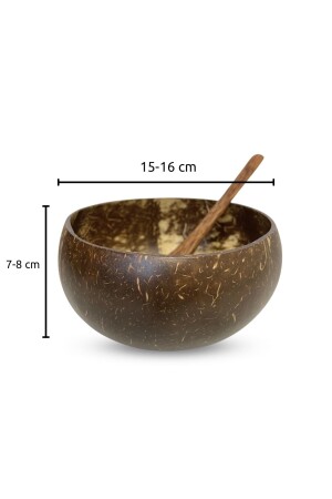 Jumbo Boy Hindistan Cevizi Kase, Kaşık Ve Kase Altlığı - Bowl Kasesi - Bowl Kaşığı - Coconut Bowl JDA00024 - 4