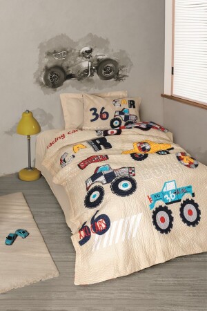 Junior Tek Kişilik Complete Set Cars Bej - Cotton Box