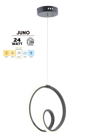 Juno Anthrazit Moderne Pendelleuchte LED Kronleuchter Weißes Licht Wohnzimmer Küche Zimmer LED Kronleuchter JNO01 - 4