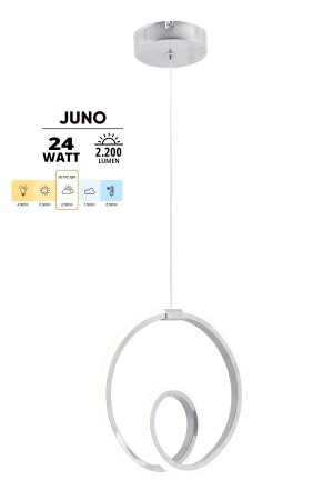 Juno Chrom moderne Pendelleuchte LED-Kronleuchter, weißes Licht, Wohnzimmer, Küche, Zimmer, LED-Kronleuchter - 3