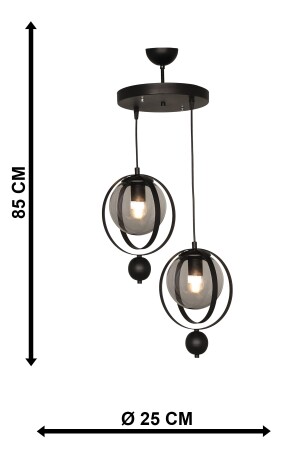 Jupiter 2. li Kronleuchter aus schwarzem Rauchglas BEG0025BEG02 - 6