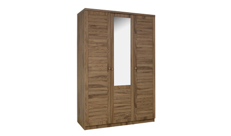 Justo Ceviz Gardrop - 3 Kapılı - Cadde Yıldız