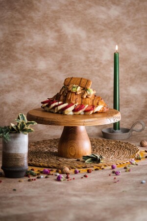 Justwood Lucca 29 Cm Ahşap 12 Cm Ayaklı Yuvarlak Pasta Sunum Servis Tabağı - Kitchen Trend