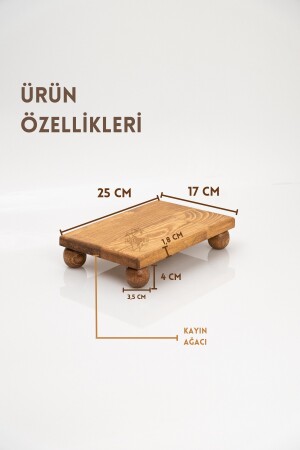 Justwood Risus Top Ayaklı 17x25 Cm Ahşap Dikdörtgen Pasta Sunum Servis Tabağı TYC00759486228 - 5