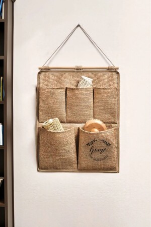 Jüt 5 Cepli Çok Amaçlı Askılı Duvar Tipi Dolap Içi Banyo Mutfak Düzenleyici Organizer 35x45 - Prendi Home