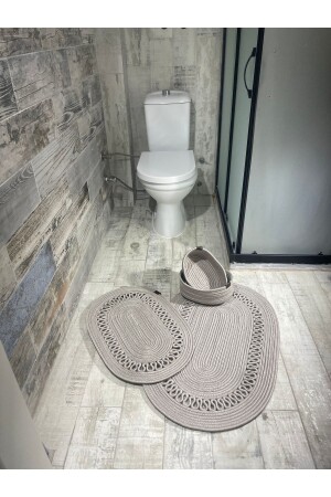 Jüt - Hasır -banyo Paspas Takımı- Banyo Sepet Takımı -paspas Takımı - 3