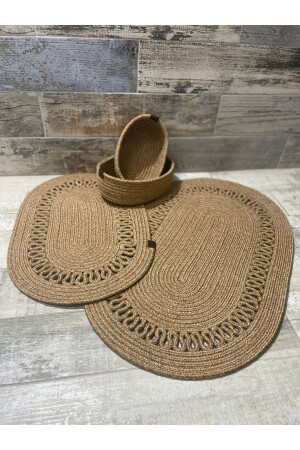 Jüt - Hasır -banyo Paspas Takımı- Banyo Sepet Takımı -paspas Takımı - Ersu Ahat Home Design