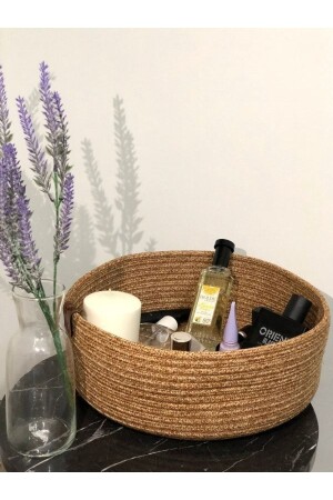 سلة ميكر من نوع MNZ - Jute - مصنوعة يدويا - سلة متعددة الأغراض - منظمة حمام ومطبخ - Bevez Home