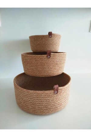 سلة ميكر من نوع MNZ - Jute - مصنوعة يدويا - سلة متعددة الأغراض - منظمة حمام ومطبخ - Bevez Home