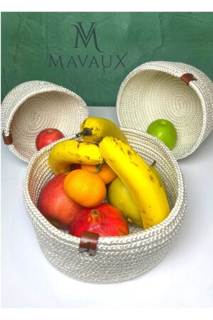 مجموعة من سلة المزق من طراز MNZ-Jute Wicker Set ، المنسوجة باليد ، السلة متعددة الأغراض ، منظمة الحمام والمطبخ spt03 - MaVaux